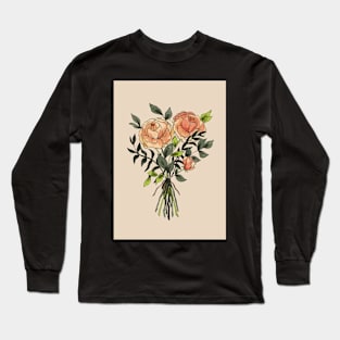 Orange / Green flower Bunch Long Sleeve T-Shirt